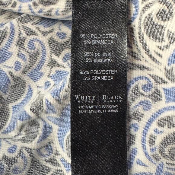 WHBM X-Small Halter Top Geometric Stretch Pleated Sleeveless Keyhole Ruched Side - Picture 8 of 9